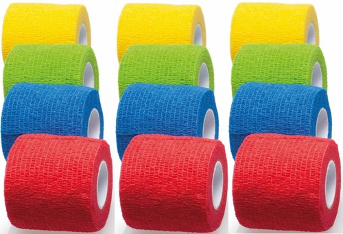 12 x selbsthaftende Haftbandagen Fixierbinde kohäsiv Bandage Verband 5cm x 4 m  - Bild 1 von 2