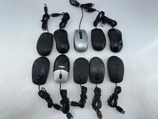 Lot of 10 Optical Wired Scroll Mouse Mice - Black Mostly Dell USB Connector