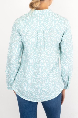 White Stuff Shirt Womens Linen Sprig Blouse Top Agave Mint Green Size 12 10 8 - Picture 4 of 5