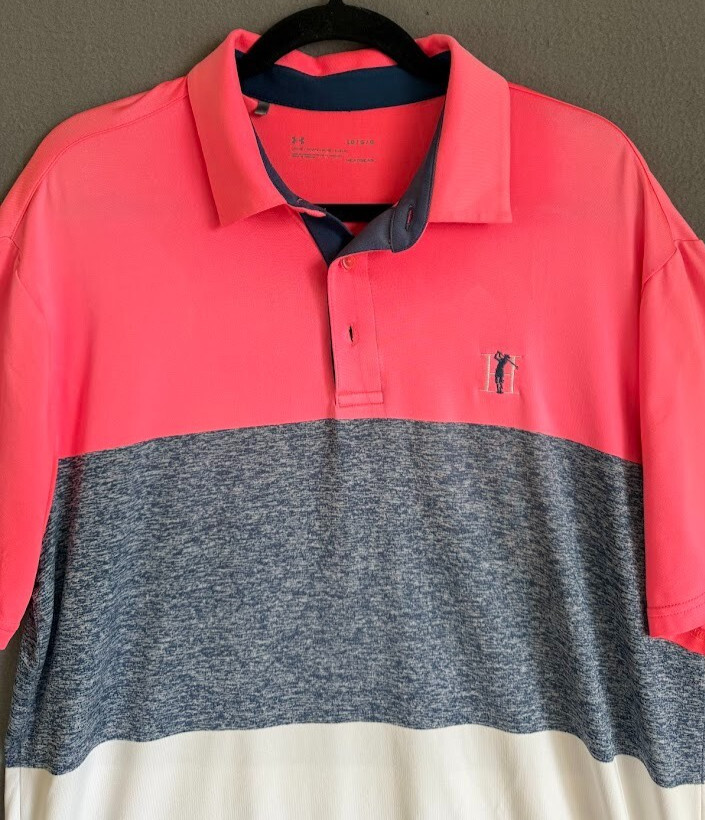 Under Armour Polo Shirt Men Large Multicolor Short Sleeve Golf Loose Outdoor thumbnail 3