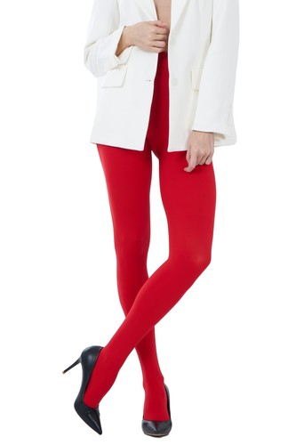 Women's 80D Soft Solid Color Semi Opaque Footed Tights High Waist Womens Tigh... - Picture 5 of 6
