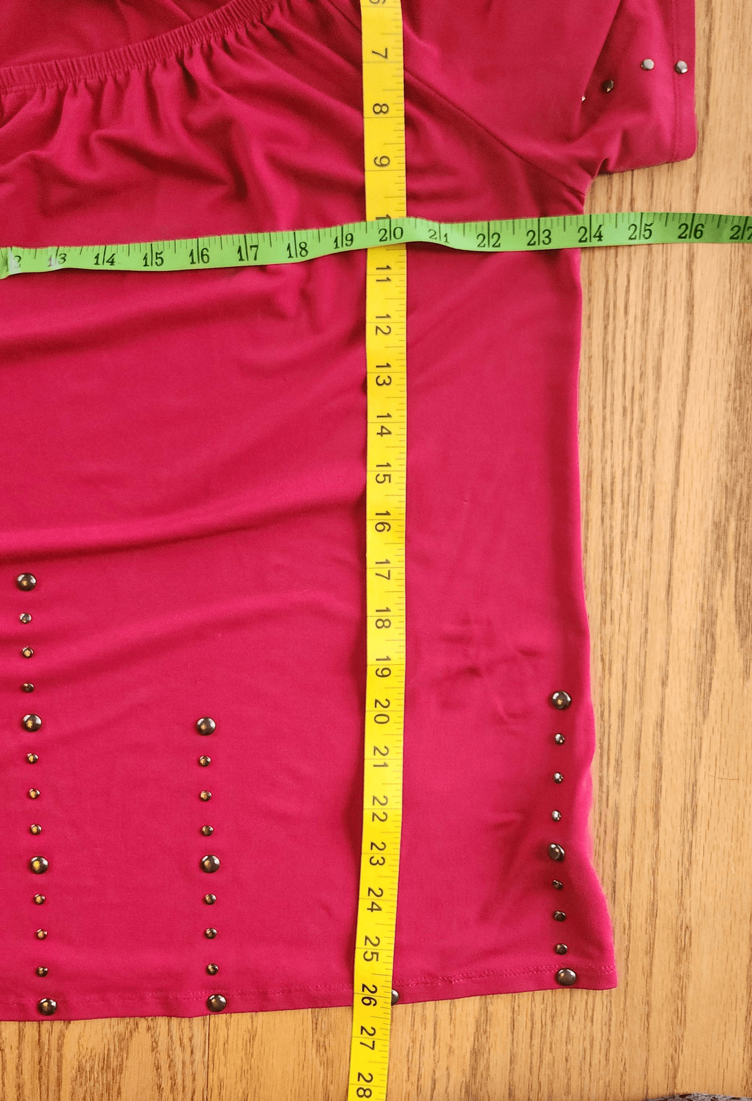 T74 Essentials Red Western stretchy top deep scoo… - image 10