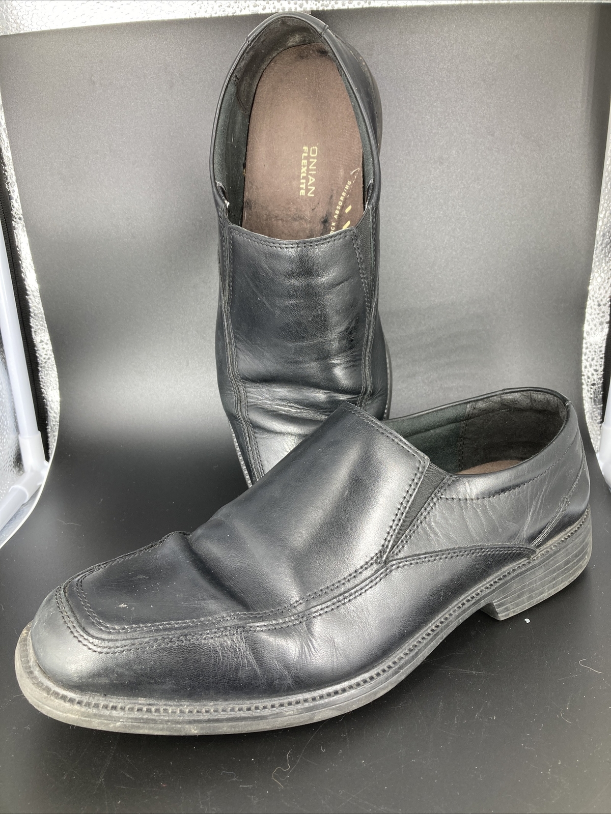 SAOLA MOCASSINI ELEGANTI BOSTONIAN 2POD COMFORT DA UOMO IN PELLE NERA MOCASSINI TAGLIA 10 5 W