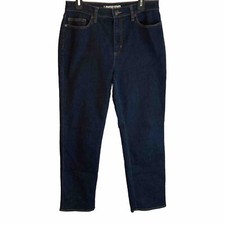 Lands  End Women's Denim Blue Jeans, Size 10, 32x29, High Rise, Straight