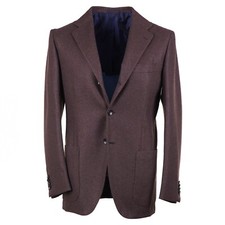 Kiton Slim-Fit Chocolate Brown Soft Flannel Cashmere Sport Coat 40R Eu 50 NWT