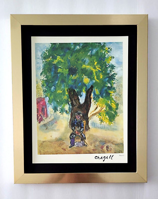 MARC CHAGALL + 1975 BEAUTIFUL SIGNED PRINT MOUNTED AND FRAMED