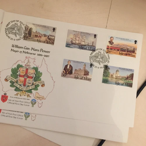 ISLE OF MAN First Day Cover 1984 William Cain Manx Pioneer FDC UNADDRESSED WCP