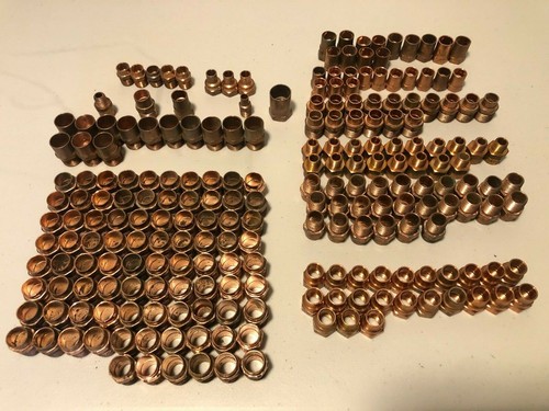 Copper Fitting Lot 1/2"- 1/4" range Adapters (222 pcs)