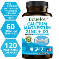 Calcium Magnesium Zinc  Vitamin D3 - Strong for Bone Health Muscle Improvement