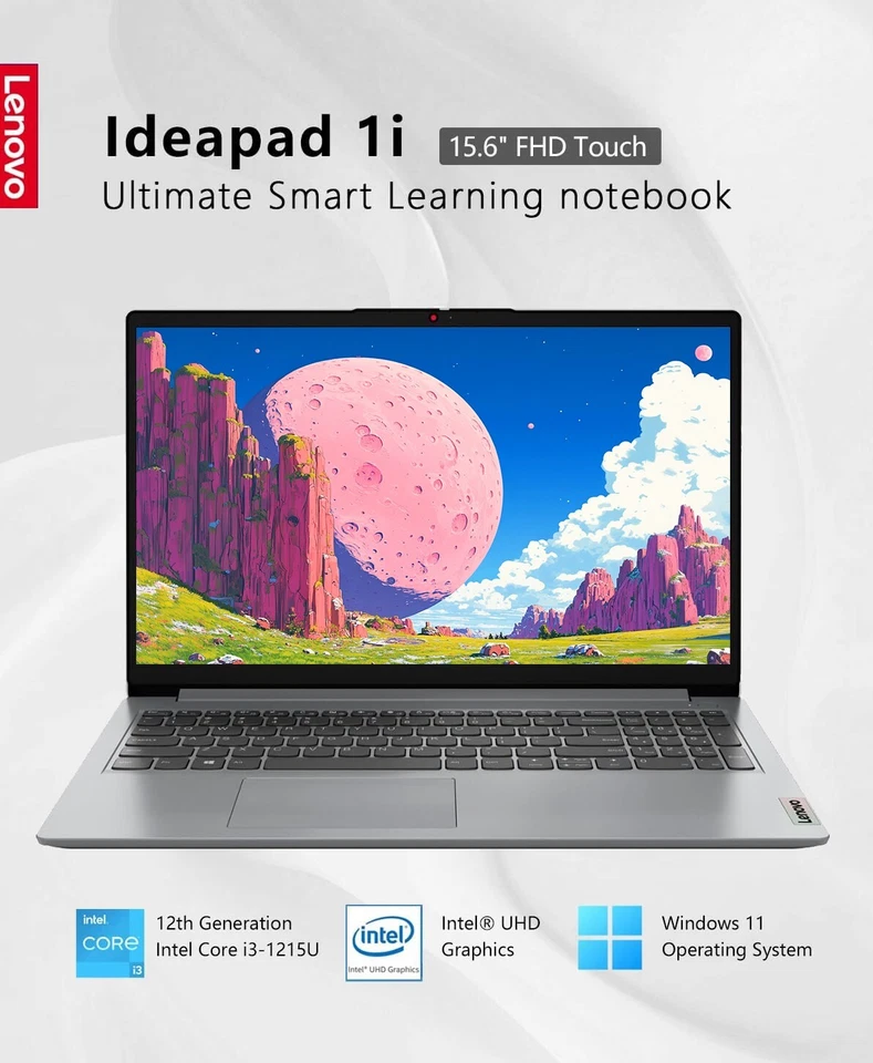 Lenovo NEW Laptop 15.6" FHD Touchscreen Intel i3-1215U Up to 40GB RAM & 2TB SSD - Image 2 of 4