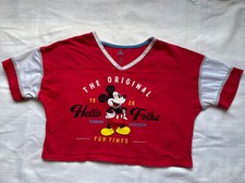 Disneys Mickey Mouse The Original 1928 Red Cropped Boxes Type Graphic T-Shirt