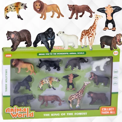 Toy Animal Figures wild Africa Variety Jungle Animals 12Pcs of beautiful Toy