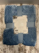NWT Foil Plush Throw Blue
