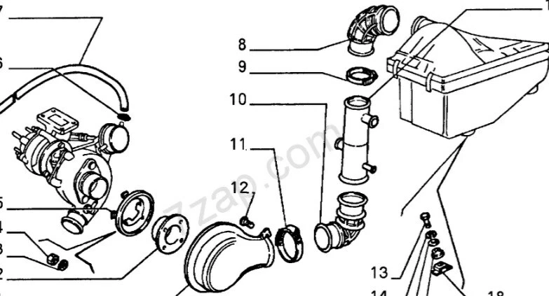 Lancia Delta Integrale & Evo Luftsammler Kollektor Ansaugung Turbolader 82459087 - Bild 4 von 4