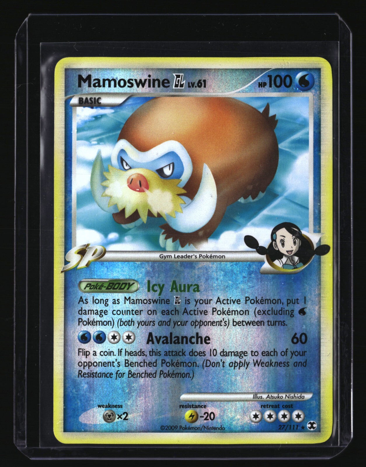 Pokemon MAMOSWINE GL  27/111 Reverse Holo (2009 Rising Rivals) LP/Light Play
