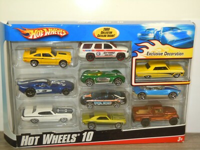 10 Car Pack Exclusive Decoration 2009 - Hot Wheels Hotwheels in Box *43885