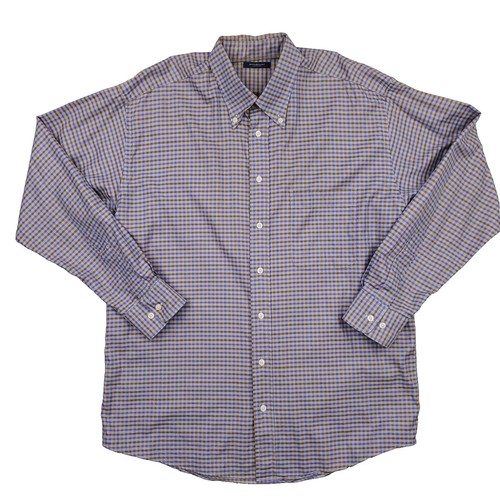 Vintage Burberry London Shirt Mens Medium Purple Plaid Button Made