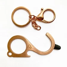 Pure Copper Anti Microbial Multifunctional Keychain, Door Opener, Bottle Opener
