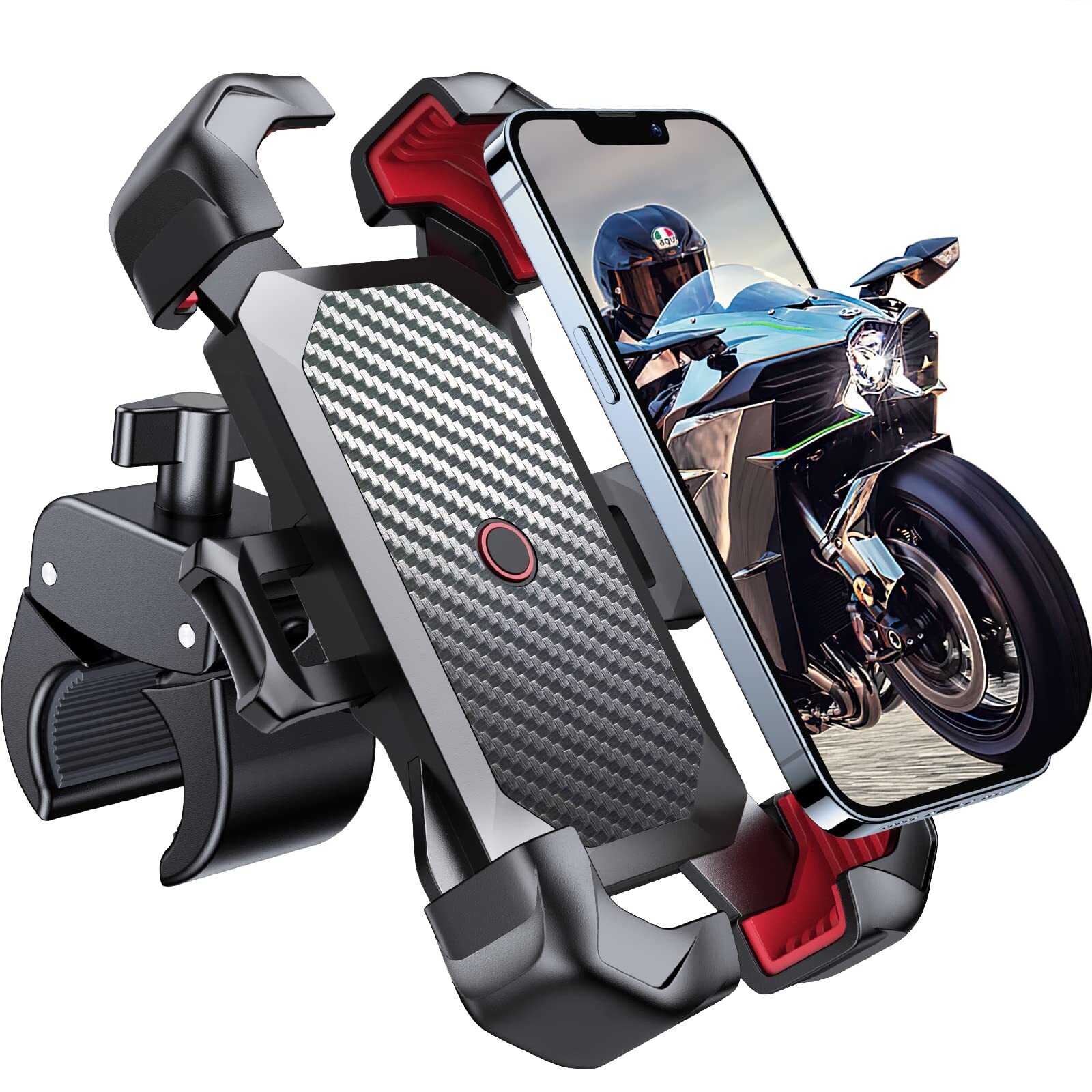 Motorcycle Phone Mount, [1s Auto Lock][100mph Military Anti-Shake] Bike Phone...