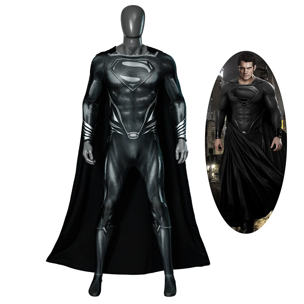 Justice League Superman -Black suit Costume Cosplay Bodysuit Men's Outfit  Ver4 | eBay