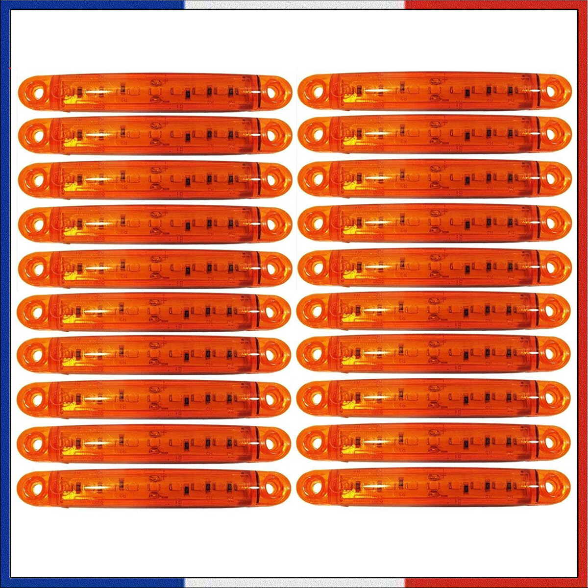 Lumière LED 12V jaune haute luminosité en ABS robuste pour châssis de remorque x20