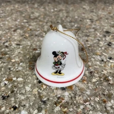 VINTAGE REUTTER PORCELAIN DISNEY MINNIE MOUSE HANGING CHRISTMAS BELL 1990s
