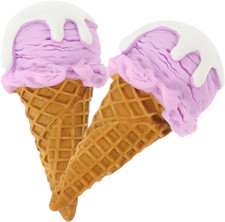 Artificial Ice Cream Cone Model 2Pcs Fake Ice Cream Toy Dessert Display Prop for