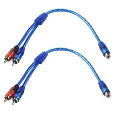 2x RCA Y Splitter Audio Jack Cable Adapter 1 Female to 2 Male - 1Male to 2Female