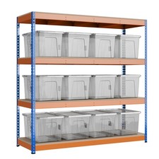 Extra Heavy Duty Industrial Garage Racking/Shelving with Wham Bam Storage Boxes