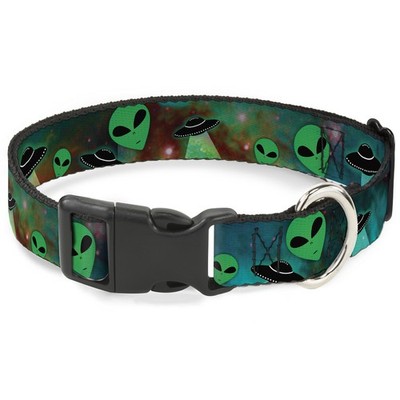 Plastic Clip Collar Aliens & UFO's Galaxy/Green/Black/White Medium 1 (US IMPORT)