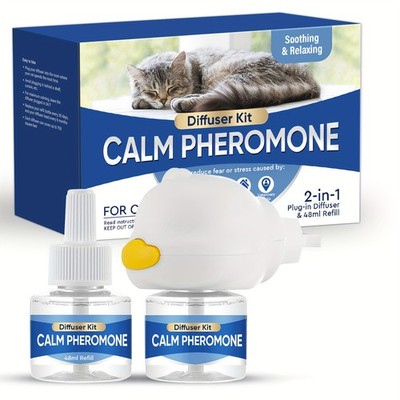 Cat Aroma Diffuser Set, Silent, Dual Function, 1 Diffuser+2 Refills (1.62 oz ea)