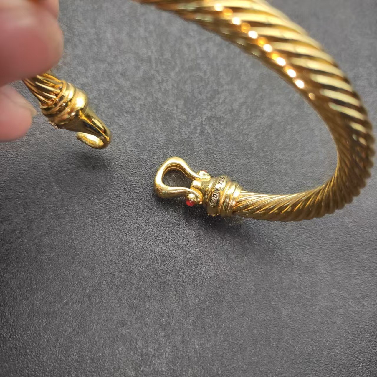 David Yaman 7mm Inlaid Bracelet Hook Head Bracelet Cuff Bracelet