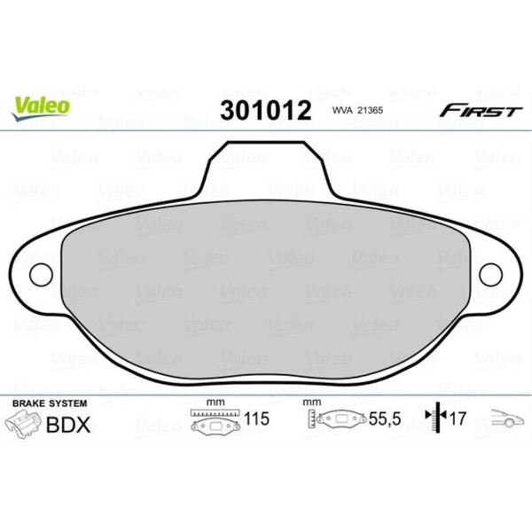 Valeo BremsbeläGe Bremsbelegsatz Vorne FüR Fiat Panda Punto Van Lancia Y-image