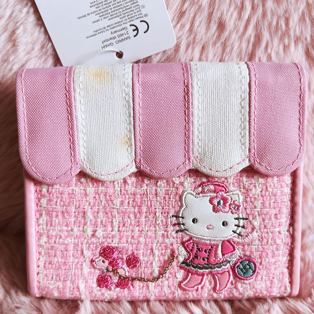 Hello Kitty 2004 Poodle Tweed Wallet Rare Overseas Limited Edition
