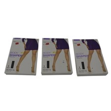 Hanes Body Shaper Pantyhose Silky Sheer Leg 1x/2x Black Plus