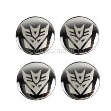 4x 69mm Titanium Black Transformers Decepticon Car Wheel Center Cap Cover Emblem