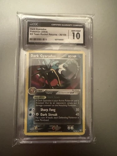 (POP 24) CGC 10 GEM MINT Pokémon Dark Gyarados 36/109 EX Team Rocket Returns