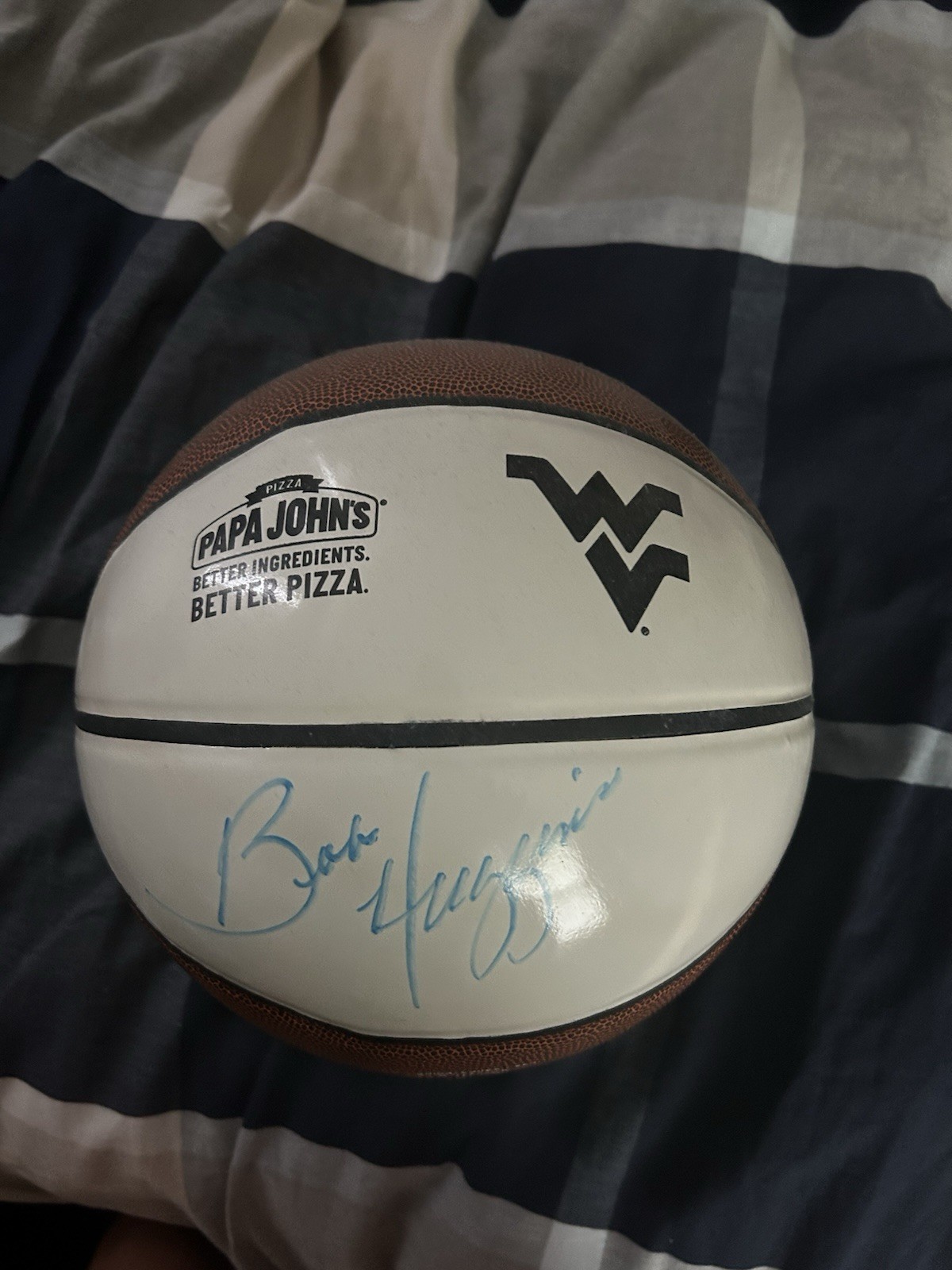 Bob Huggins Autographed Signed West Virginia Mountaineers WVU X Papa Johns Exclusive Basketball 
