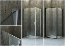 Duschkabine CAPANNO Glas Dusche Duschwand Duschabtrennung Duschtür chrom/schwarz