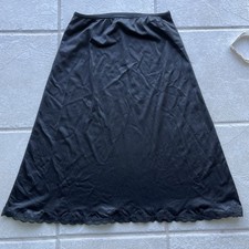 VINTAGE Mel-Lin Half Slip BLACK Size SMALL Silky Satin Lace Nylon