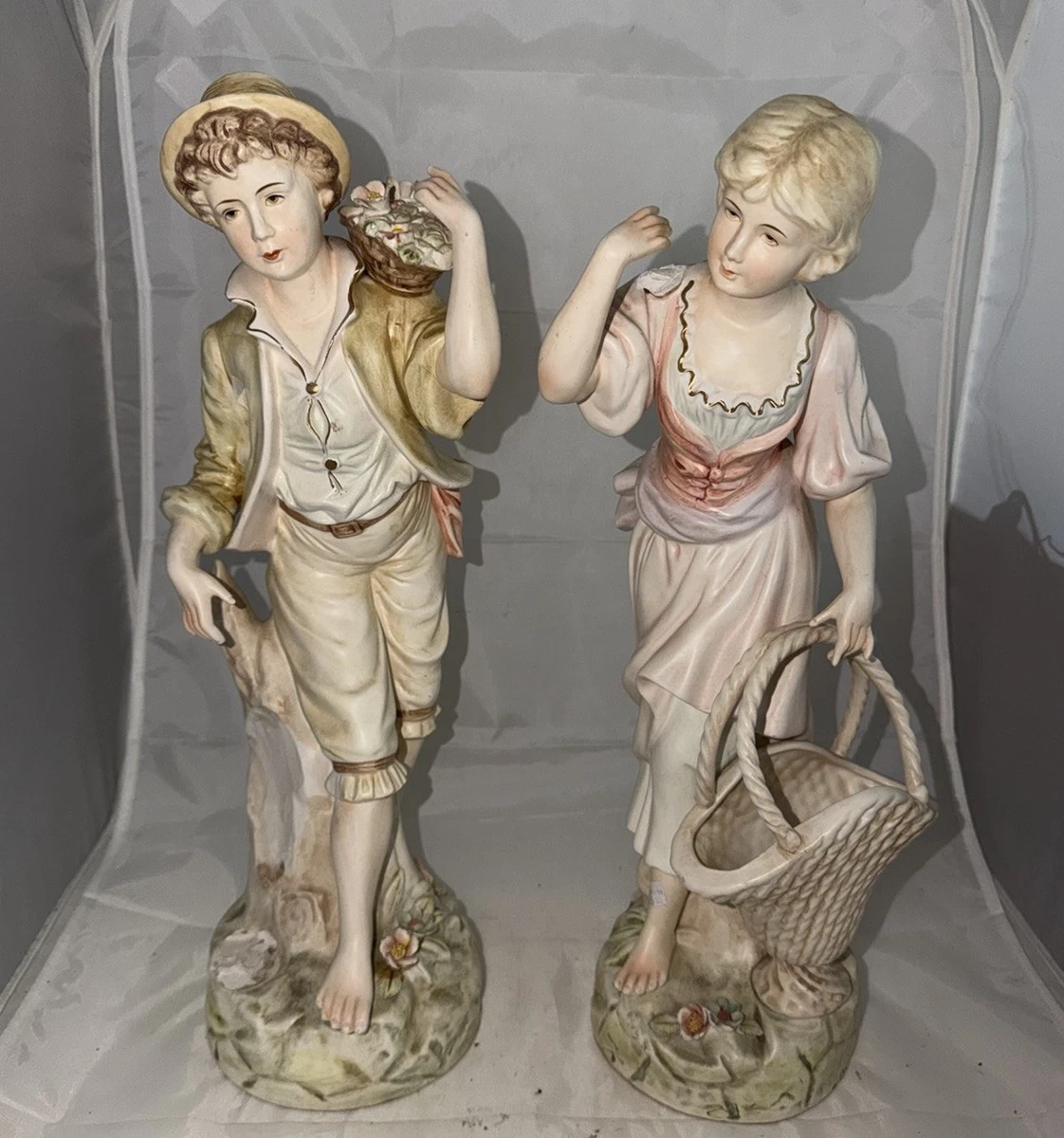Vintage Boy Girl Bisque Figurines | eBay