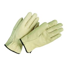 Condor 3Zl49 Leather Drivers Gloves, Cowhide, Full Finger, Shirred Slip-On, Xl,