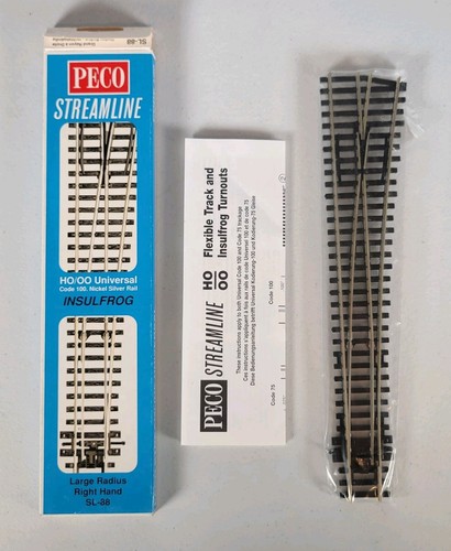 Peco Streamline HO/OO SL-88 Code 100 Track Insulfrog Large Radius Right Hand #B