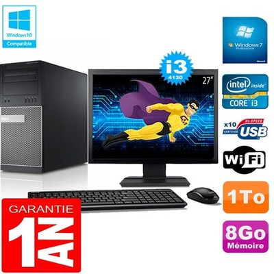 PC tour DELL 9020 Core I3-4130 RAM 8Go Scheibe 1 Zu Wifi W7 Bildschirm 27 ''