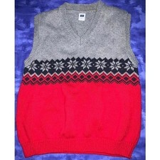 Janie and Jack Snowflake Winter Knit Sweater Snow Vest Size 5