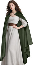 Medieval Hooded Cloak with Chain Clasp Renaissance Velvet Cape for Women Hallowe