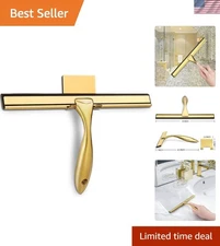Versatile 10-Inch Shower Squeegee for Streak-Free Finish - Brass & Steel Design