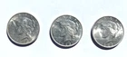 Lot of 3 Beautiful Peace Silver Dollars, AU, 90% Silver Content, All 1923-P