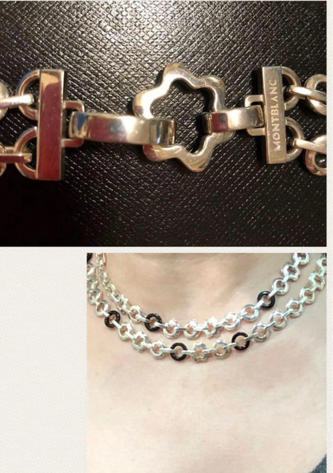 Montblanc 925 silver double necklace - Image 4 of 4