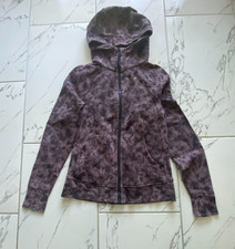 lululemon Scuba Full Zip Hoodie Jacket Size 6 Purple Camo Floral Thumbholes Wome